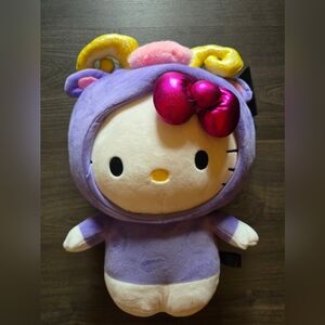 Hello Kitty Plush in Purple with Pink and Yellow Accents